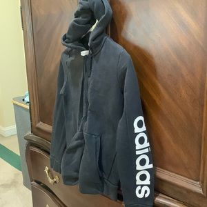 Adidas black size S hooded and zipper sweatshirt